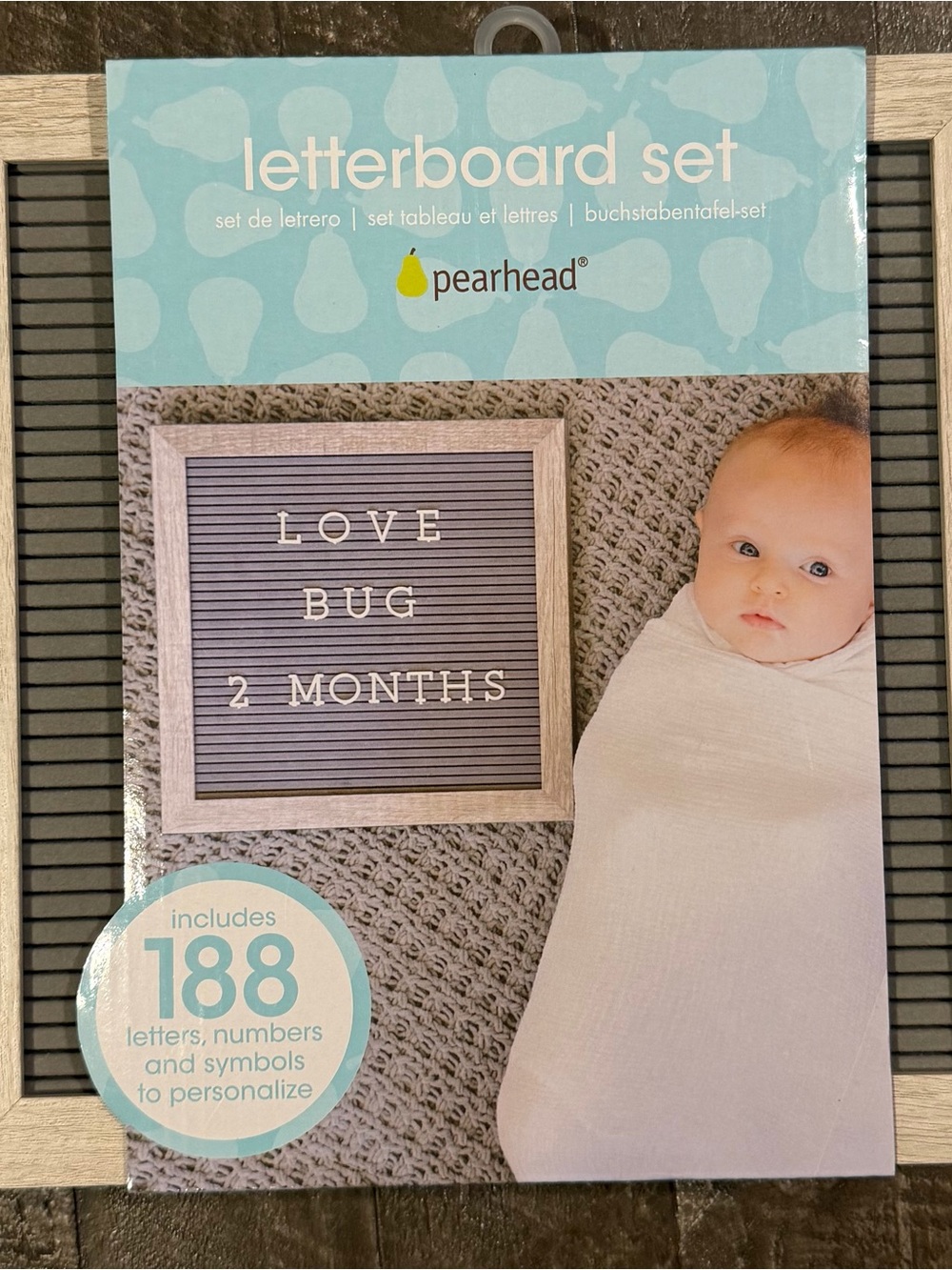Pearhead Letter Board Set 188 Pieces New In Box 10x10 Frame READ